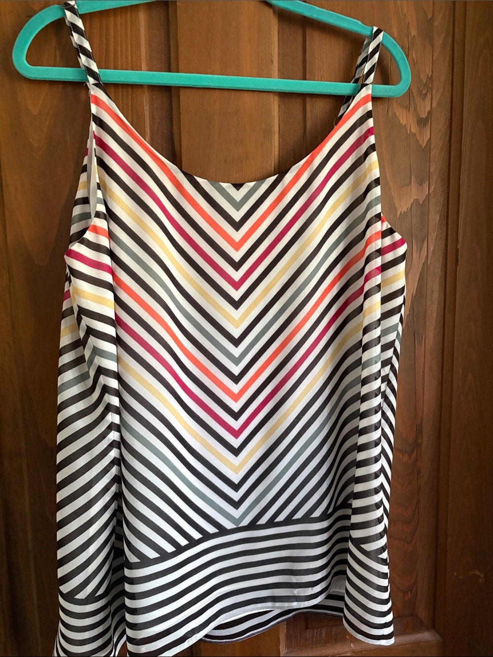 CAbi Striped V-Neck Camisole in Black, White, Pink, Orange, Yellow